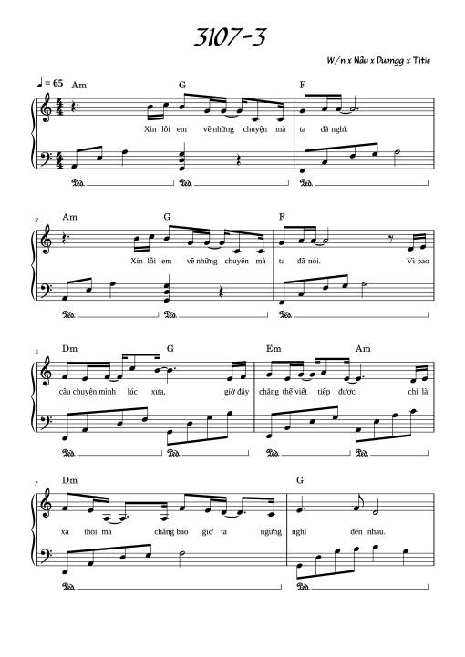 3107-3 DuongG x NÂU x W/N Piano Sheet