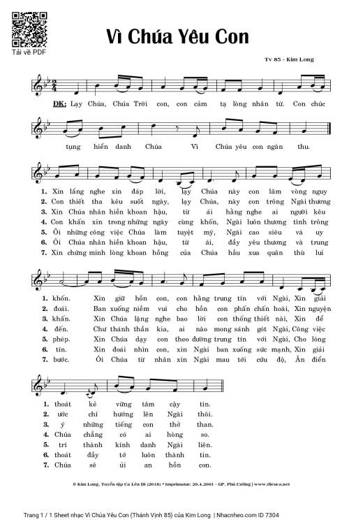 Vì Chúa Yêu Con (Thánh Vịnh 85)