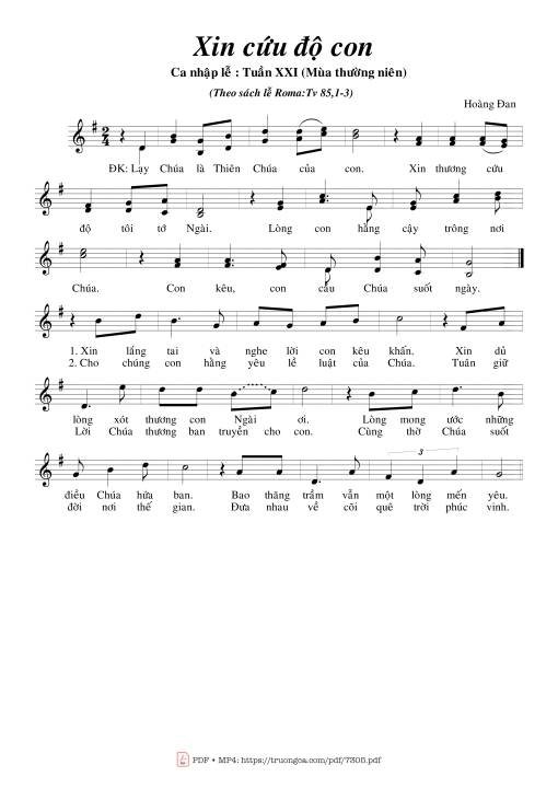Xin Cứu độ Con (Thánh Vịnh 85)