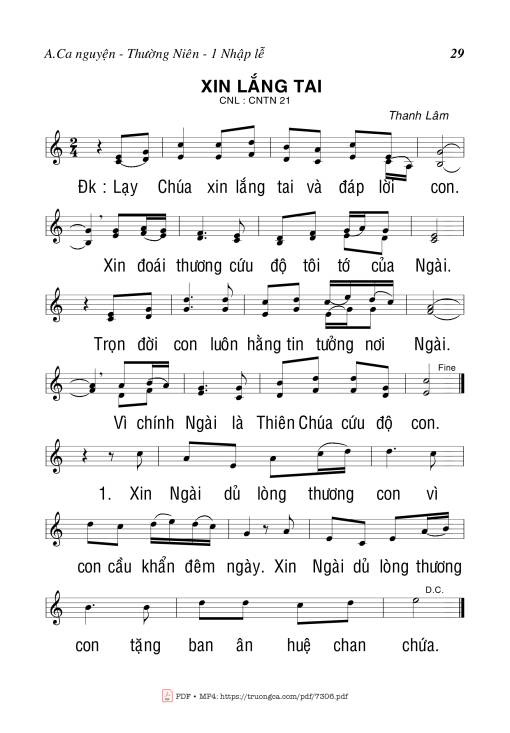 Xin Lắng Tai - Thanh Lâm (Song Mộc)