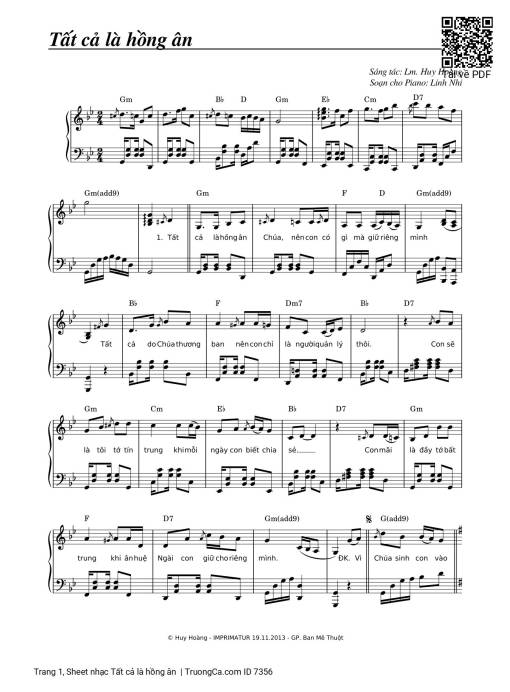 Tất cả là hồng ân Piano
