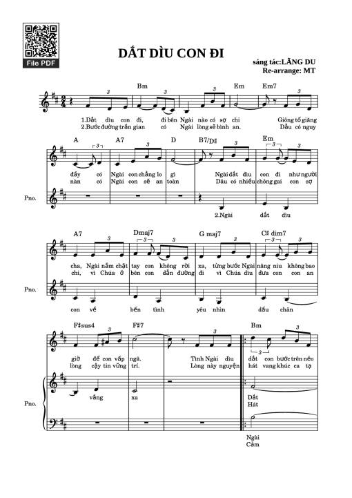 Dắt dìu con đi piano 3 bè đệm