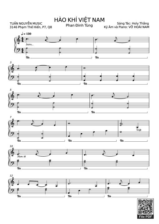 Hào Khí Việt Nam Piano Solo