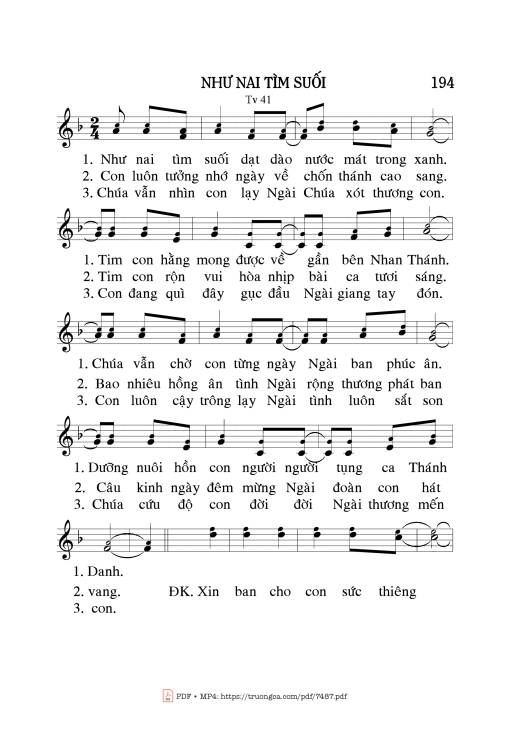 Như Nai Tìm Suối (Thánh Vịnh 41)