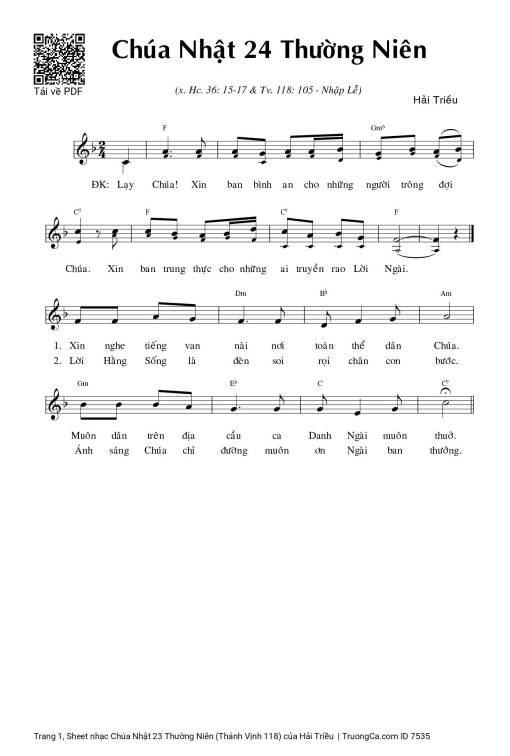 Chúa Nhật 23 Thường Niên (Thánh Vịnh 118)