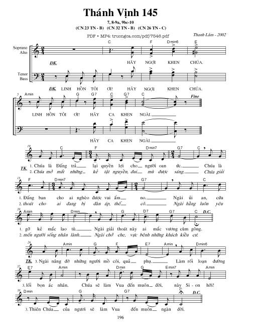 Chúa Nhật 23b Thường Niên (Thánh Vịnh 145)