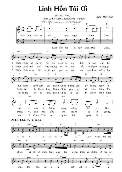 Linh Hồn Tôi ơi (Thánh Vịnh 145) *