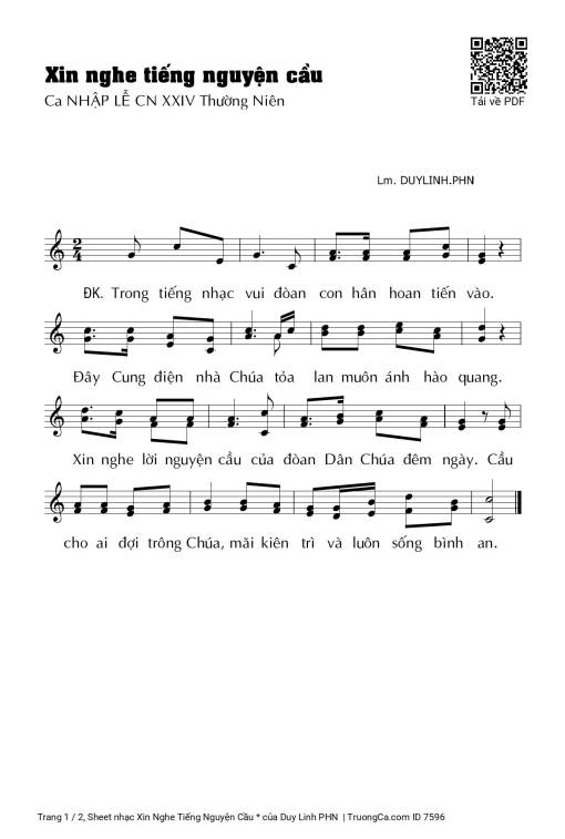 Xin Nghe Tiếng Nguyện Cầu *