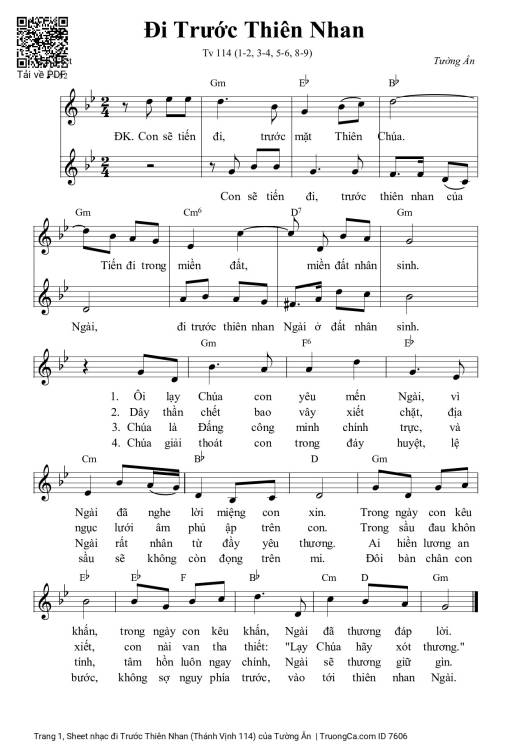 đi Trước Thiên Nhan (Thánh Vịnh 114)