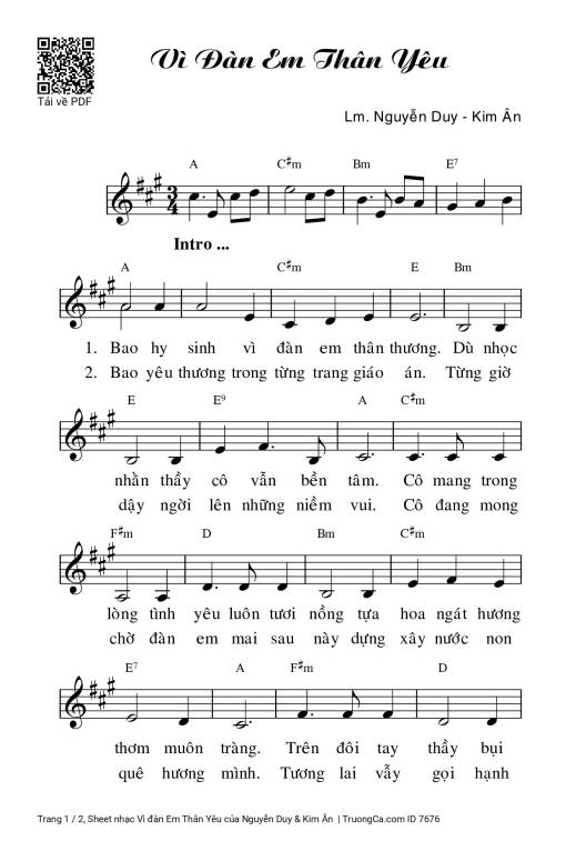 Vì đàn Em Thân Yêu