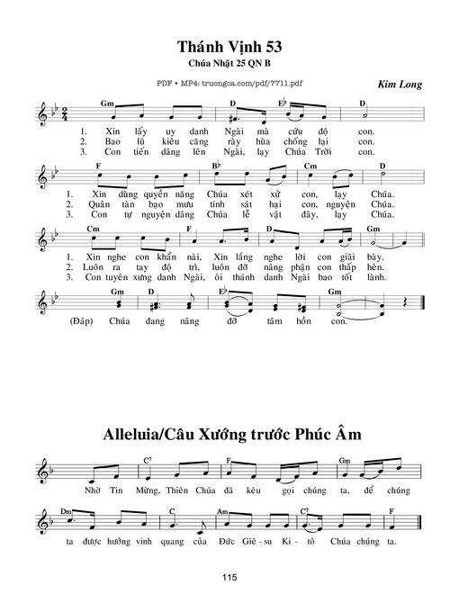 Sheet nhạc PDF bài Chúa Nhật 25b Thường Niên (Thánh Vịnh 53) 