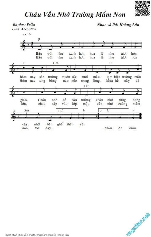 Cháu vẫn nhớ trường mầm non