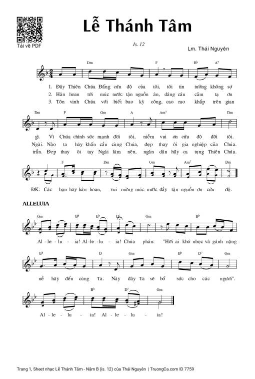 Sheet nhạc PDF bài Lễ Thánh Tâm - Năm B (is. 12)
