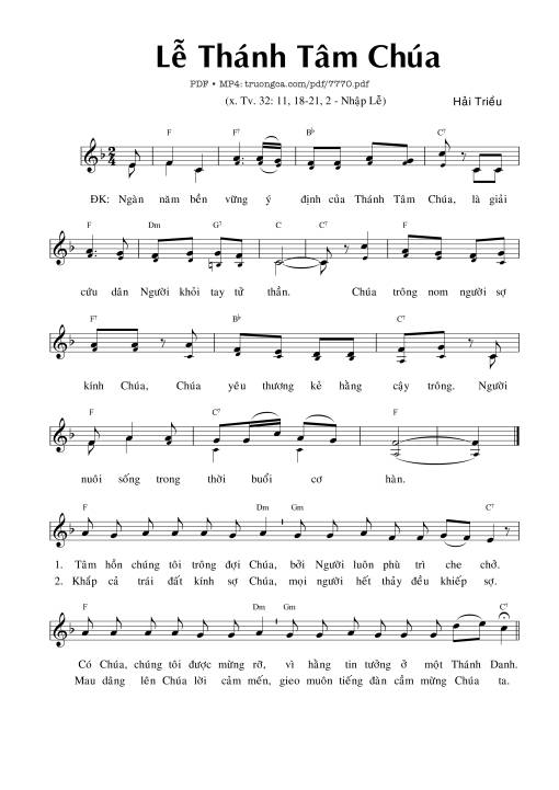 Lễ Thánh Tâm Chúa (Thánh Vịnh 32)