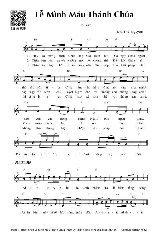 Lễ Mình Máu Thánh Chúa - Năm A (Thánh Vịnh 147)