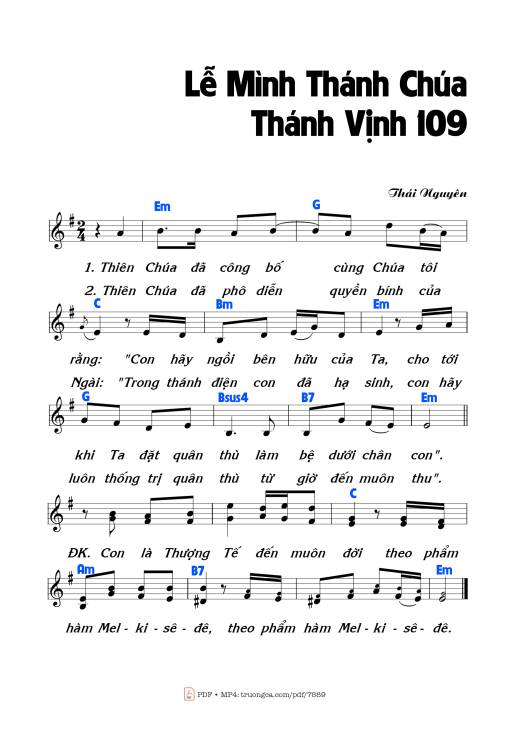 Lễ Mình Thánh Chúa (Thánh Vịnh 109)