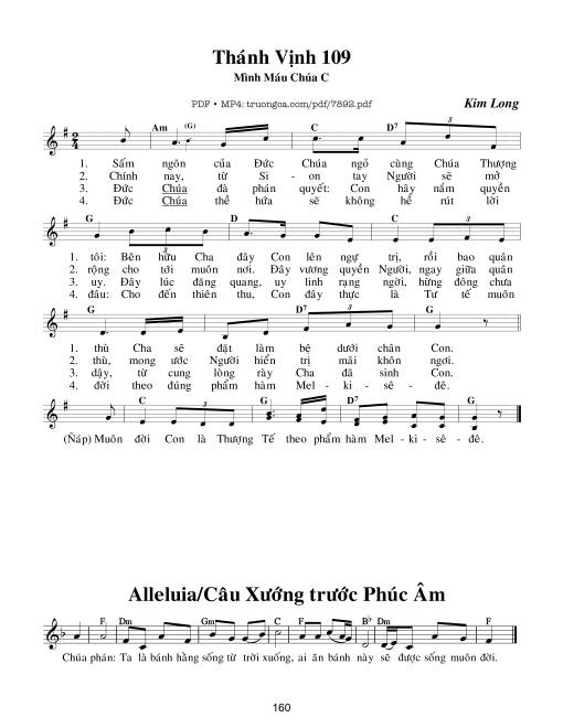 Lễ Mình Máu Thánh Chúa C (Thánh Vịnh 109)