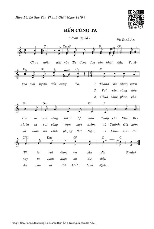 Sheet nhạc PDF bài đến Cùng Ta