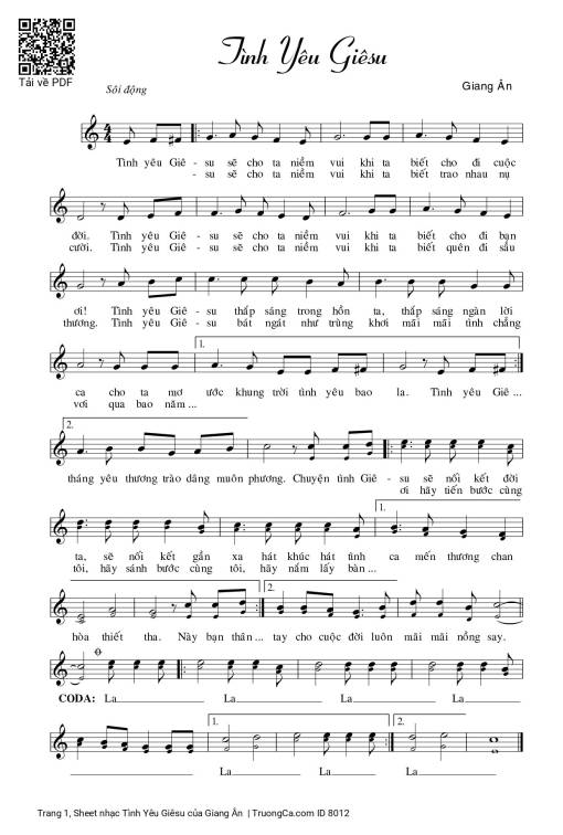 Sheet nhạc PDF bài Tình Yêu Giêsu