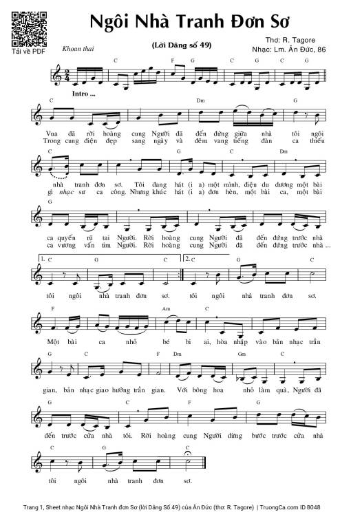 Ngôi Nhà Tranh đơn Sơ (lời Dâng Số 49)