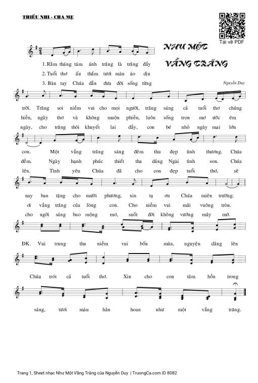 Sheet nhạc PDF bài Như Một Vầng Trăng