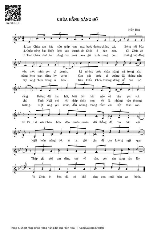 Sheet nhạc PDF bài Chúa Hằng Nâng đỡ 