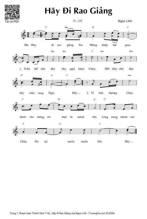 Thánh Vịnh 116) , Hãy đi Rao Giảng