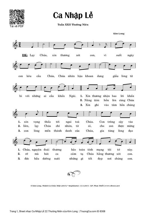 Ca Nhập Lễ 22 Thường Niên