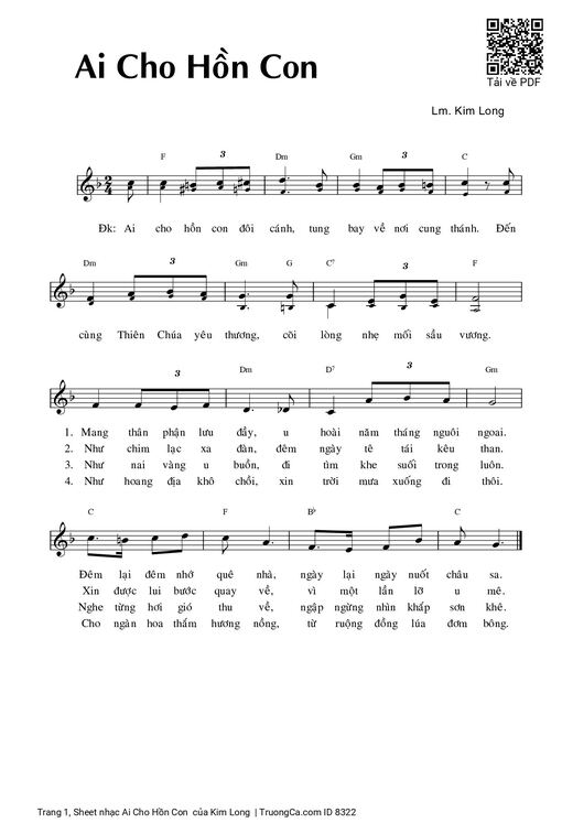 Sheet nhạc PDF bài Ai Cho Hồn Con 