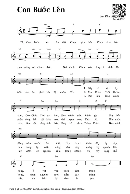 Sheet nhạc PDF bài Con Bước Lên