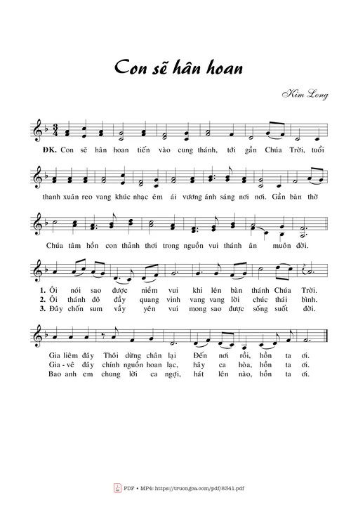 Sheet nhạc PDF bài Con Sẽ Hân Hoan