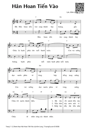 Sheet nhạc PDF bài Hân Hoan Tiến Vào