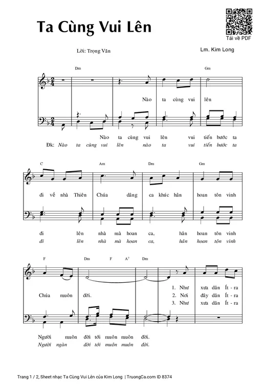 Sheet nhạc PDF bài Ta Cùng Vui Lên