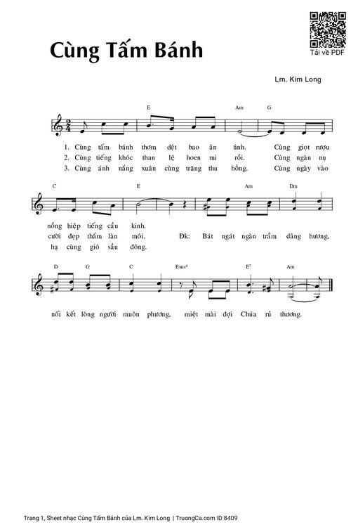 Sheet nhạc PDF bài Cùng Tấm Bánh