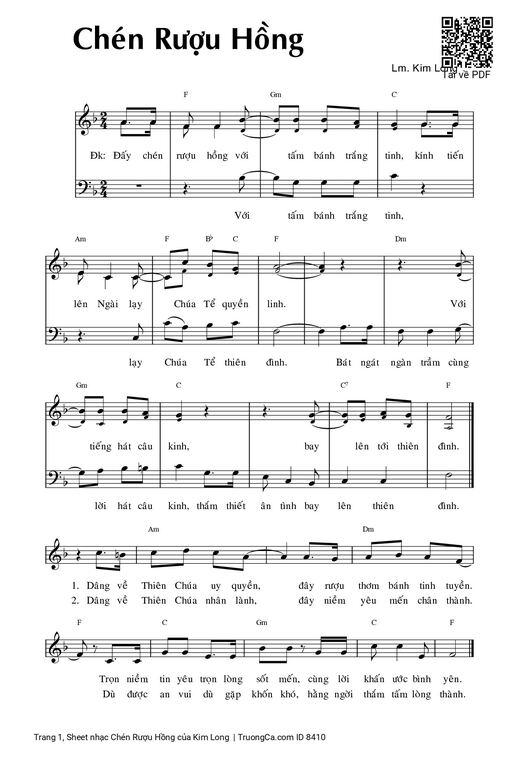 Sheet nhạc PDF bài Chén Rượu Hồng