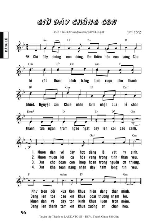 Sheet nhạc PDF bài Giờ đây Chúng Con