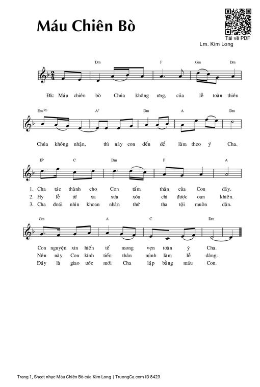 Sheet nhạc PDF bài Máu Chiên Bò