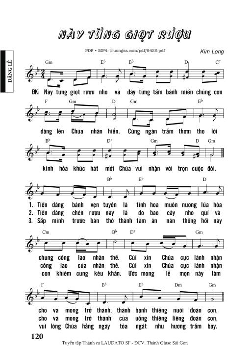 Sheet nhạc PDF bài Này Từng Giọt Rượu