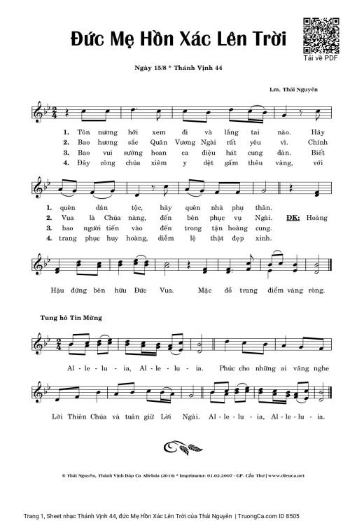 Thánh Vịnh 44, đức Mẹ Hồn Xác Lên Trời