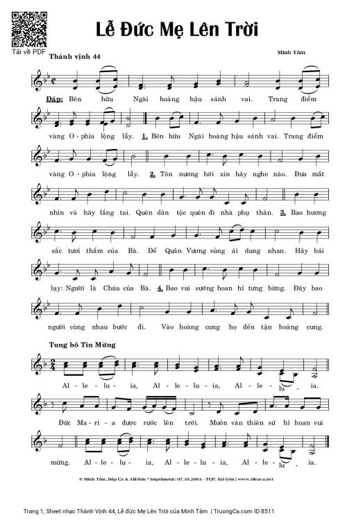 Thánh Vịnh 44, Lễ đức Mẹ Lên Trời