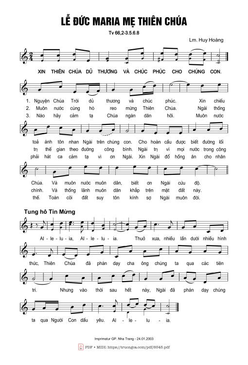 Thánh Vịnh 66, Lễ đức Maria, Mẹ Thiên Chúa