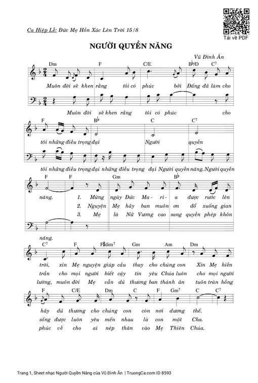 Sheet nhạc PDF bài Người Quyền Năng