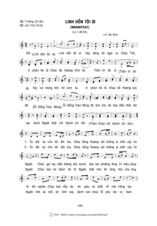 Sheet nhạc PDF bài Linh Hồn Tôi ơi