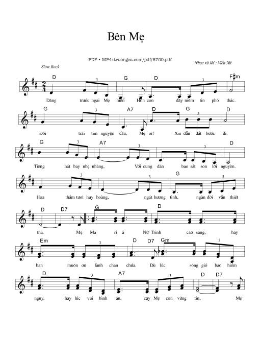 Sheet nhạc PDF bài Bên Mẹ - Viễn Xứ