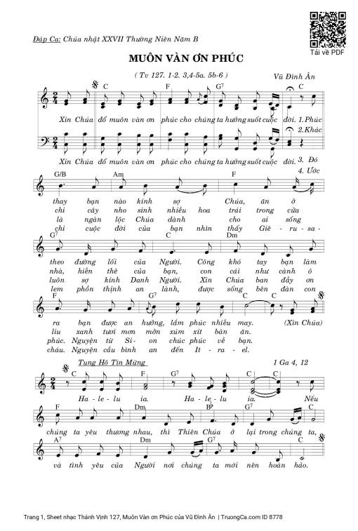 Thánh Vịnh 127, Muôn Vàn ơn Phúc