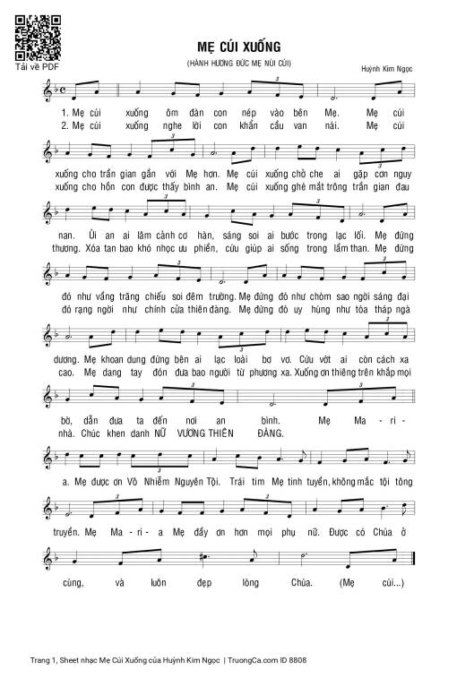 Mẹ Cúi Xuống - Huỳnh Kim Ngọc