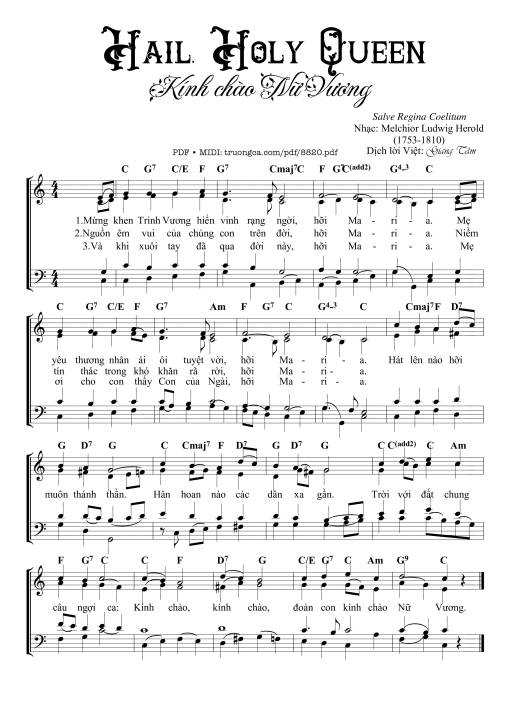 Hail Holy Queen - Kính Chào Nữ Vương