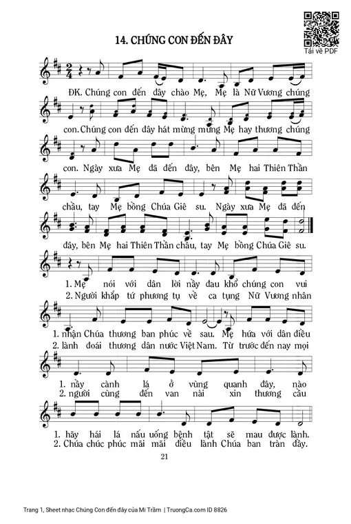 Sheet nhạc PDF bài Chúng Con đến đây