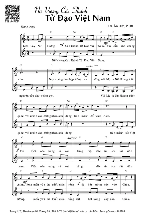 Nữ Vương Các Thánh Tử đạo Việt Nam 1