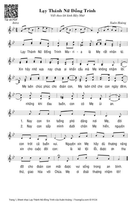 Lạy Thánh Nữ đồng Trinh